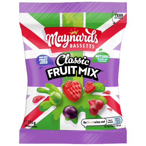 MAYNARDS BASSETTS CLASSIC FRUIT MIX CANDY SWEETS SHARING BAG 115G