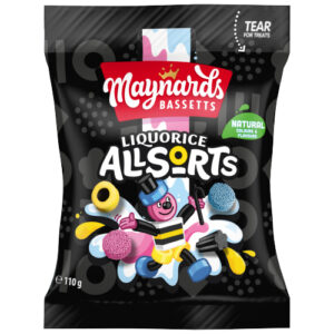 MAYNARDS BASSETTS LIQUORICE ALLSORTS SWEETS BAG 110G