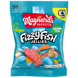 MAYNARDS BASSETTS FIZZY FISH BAG PMP £1.00 110G