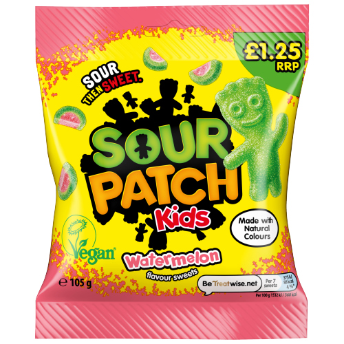 SOUR PATCH KIDS WATERMELON POUCH PMP £1.25 105G