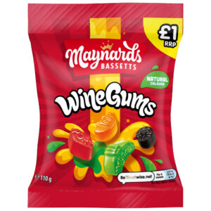 MAYNARDS BASSETTS WINE GUMS BAG PMP £1.00 110G