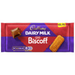 CADBURY DAIRY MILK LOTUS BISCOFF CHOCOLATE BLOCK PMP £1.75 95G