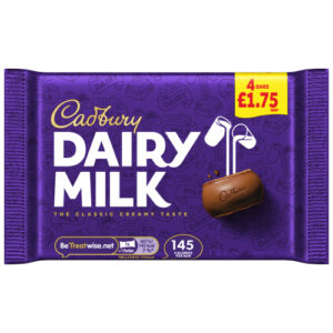 CADBURY DAIRY MILK CHOCOLATE BAR PMP £1.75 4PK 108.8G