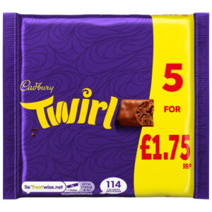 CADBURY TWIRL CHOCOLATE BAR PMP £1.75 5PK 107.5G