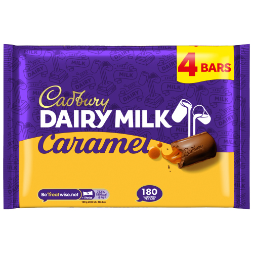 CADBURY DAIRY MILK CARAMEL CHOCOLATE BAR 4PK 148G