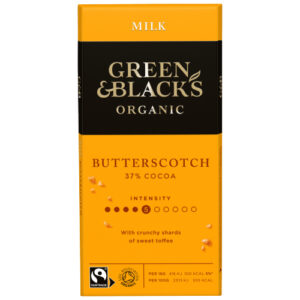 GREEN & BLACK'S ORGANIC BUTTERSCOTCH MILK CHOCOLATE BLOCK 90G