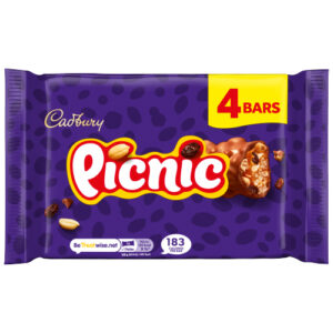 CADBURY PICNIC CHOCOLATE BAR 4PK 152G