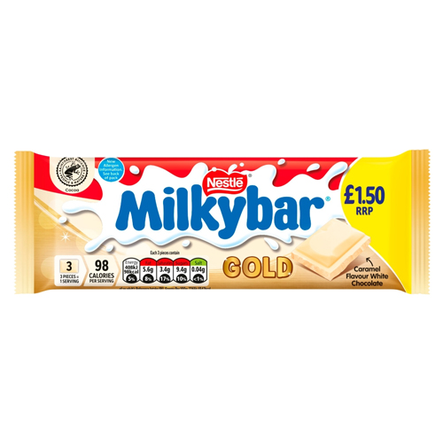 MILKYBAR GOLD CARAMEL & WHITE CHOCOLATE BLOCK PMP £1.50 90G