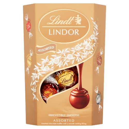 LINDT LINDOR ASSORTED CORNET BOX 200G
