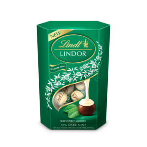 LINDT LINDOR 70% DARK MINT CORNET 200G