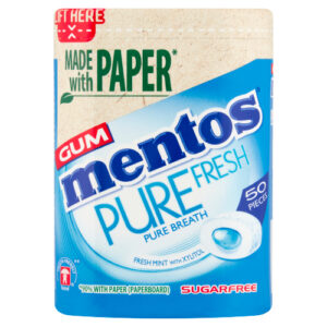 MENTOS GUM PURE FRESH PAPER BOTTLES FRESHMINT 100G