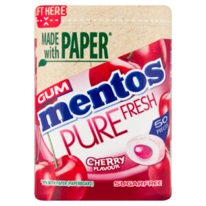 MENTOS GUM PURE FRESH PAPER BOTTLES CHERRY 100G