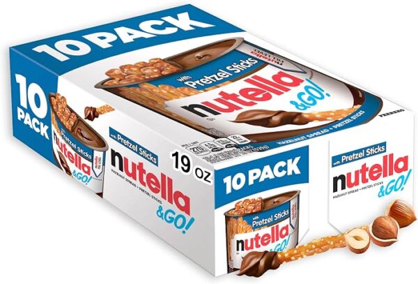 Nutella & Go Kids Snacks for Kids, Hazelnut Spread, 10 Pack, 1.8 oz