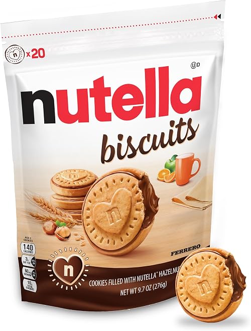 Nutella Biscuits Cookies, Sweet Snack Pack with Hazelnut Spread, 9.7 oz