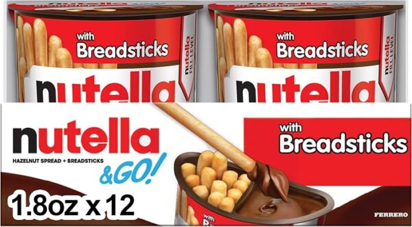 Nutella & Go Kids Snacks for Kids, Hazelnut Spread, 12 Pack, 1.8 Oz
