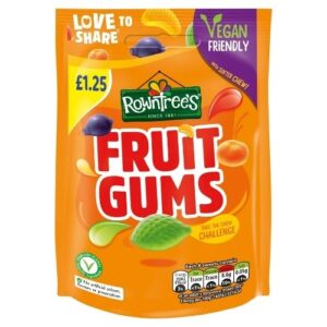 ROWNTREE'S FRUIT GUMS POUCH PMP £1.25 120G
