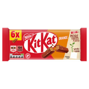 KITKAT 2 FINGER ORANGE CHOCOLATE BISCUIT BAR 6PK 124.4G