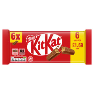 KITKAT 2 FINGERS MILK BISCUIT BAR 6PK PMP £1.69 124.2G