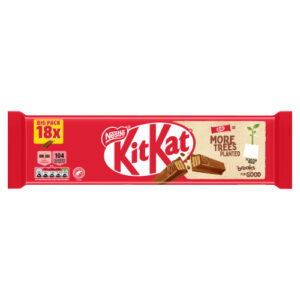 KITKAT 2 FINGER MILK CHOCOLATE BISCUIT BAR 18PK 372.6G