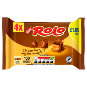 ROLO MILK CHOCOLATE & TOFFEE TUBE 4PK PMP £1.85 166.4G