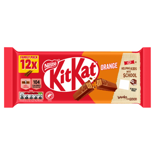 KITKAT 2 FINGER ORANGE CHOCOLATE BISCUIT BAR 12PK 248.4G
