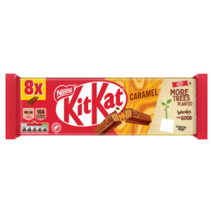 KITKAT 2 FINGER CARAMEL CHOCOLATE BISCUIT BAR 8PK 165.6G