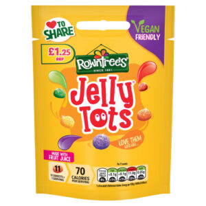 ROWNTREE'S JELLY TOTS SWEETS SHARING BAG PMP £1.25 120G