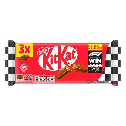 KITKAT 4 FINGER PMP £1.85 3PK 124.5G