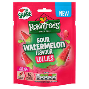 ROWNTREE'S SOUR WATERMELON LOLLIES POUCH 130G