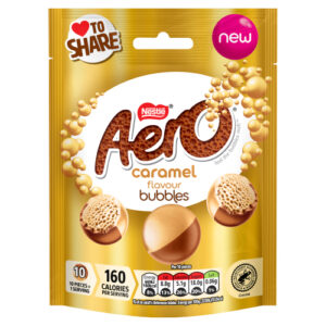 AERO BUBBLES CARAMEL FLAVOUR CHOCOLATE SHARING BAG 92G
