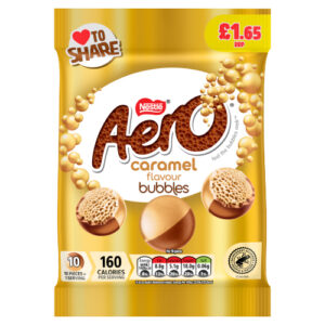 AERO BUBBLES CARAMEL CHOCOLATE SHARING BAG PMP £1.65 80G