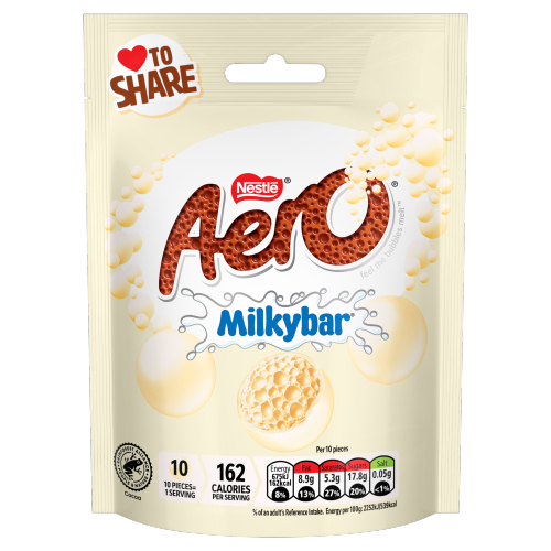 AERO MILKYBAR BUBBLES BAG 92G