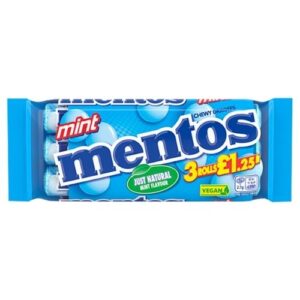 MENTOS CHEWY DRAGEES MINT 3PK 38G