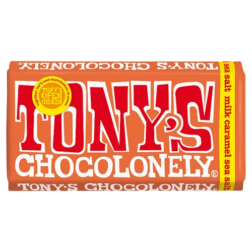 TONY'S CHOCOLONELY MILK CARAMEL & SEA SALT BLOCK 180G