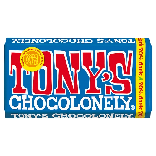 TONY'S CHOCOLONELY 70% DARK CHOCOLATE BLOCK 180G