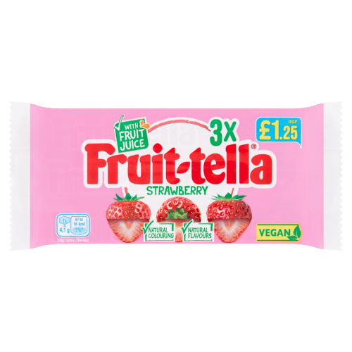 FRUIT-TELLA STRAWBERRY PMP £1.25 3PK 41G