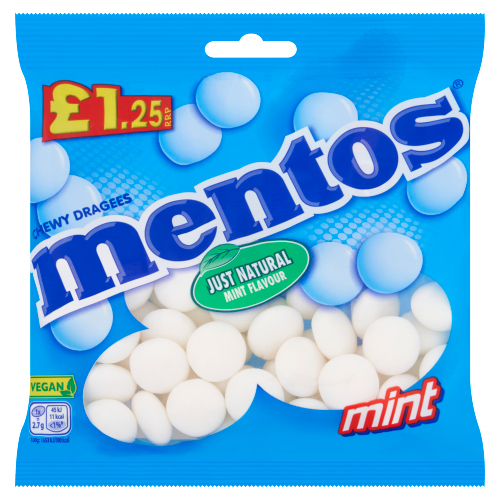 MENTOS MINTS BAG PMP £1.25 135G