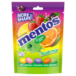 MENTOS FRUIT MIX CHEWY DRAGEES POUCH 160G
