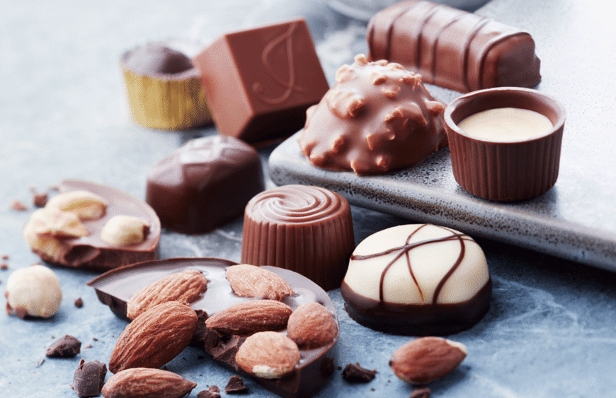 Filled chocolates and pralines
