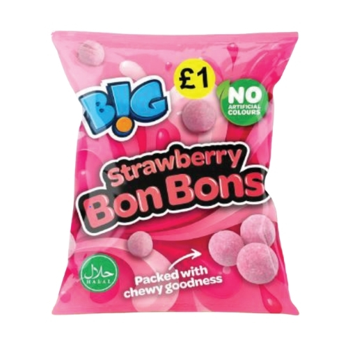B!G CHEWY BON BONS STRAWBERRY PMP £1.00 120G